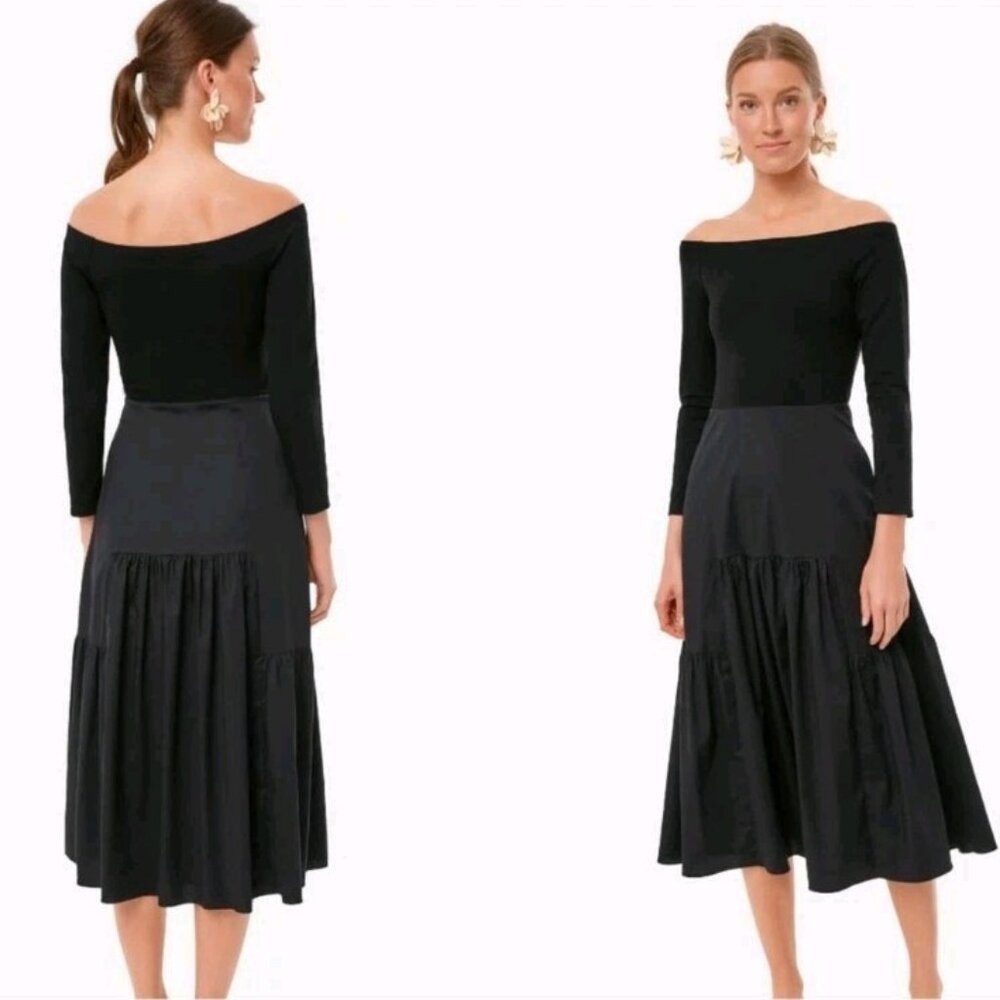 NWOT NEW Tuckernuck Womens SMALL Marissa Off The Shoulder Midi Dress Black S